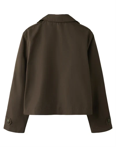 Name It - NKFMadelin Trench Coat Short - Chocolate Brown